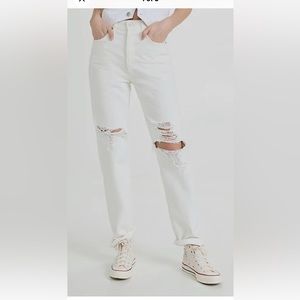 NWT CITIZENS OF HUMANITY EVA hog rise BAGGY BUTTON FLY size 28 white denim jeans